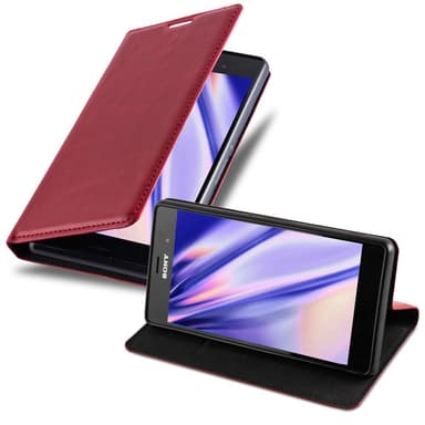 Sony Xperia Z3 Suojakuori Lompakkokotelo (Punainen)