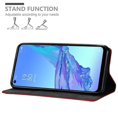 Oppo A53 Suojakuori Lompakkokotelo (Punainen)