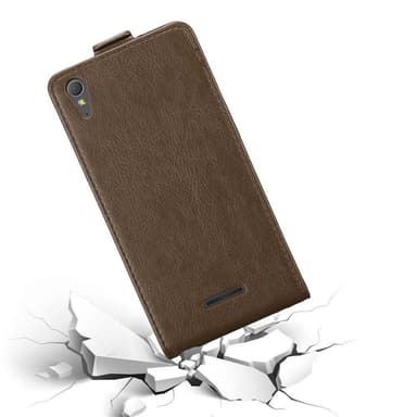Sony Xperia T3 Suojakuori Lompakkokotelo (Ruskea)