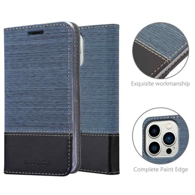 iPhone 14 PRO MAX Suojakuori Lompakkokotelo (Sininen)
