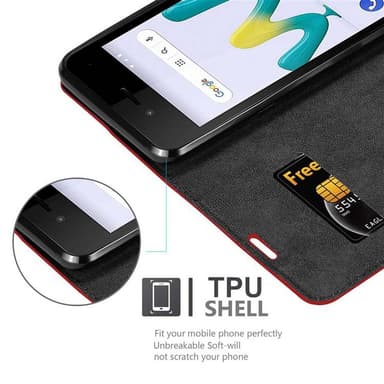 WIKO SUNNY 3 MINI Suojakuori Lompakkokotelo (Punainen)