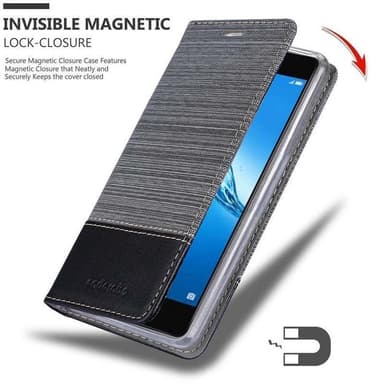 Huawei Enjoy 7 PLUS Suojakuori Lompakkokotelo (harmaa)