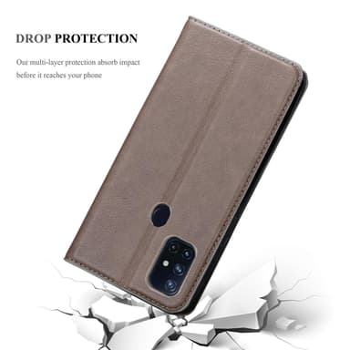 OnePlus Nord N100 Suojakuori Lompakkokotelo (Ruskea)