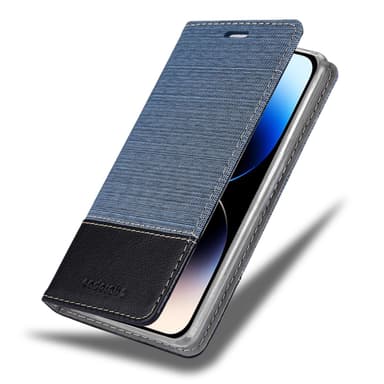 iPhone 14 PRO MAX Suojakuori Lompakkokotelo (Sininen)