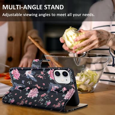 iPhone 11 Suojakuori Lompakkokotelo (Musta)