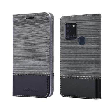 Samsung Galaxy A21s Suojakuori Lompakkokotelo (harmaa)