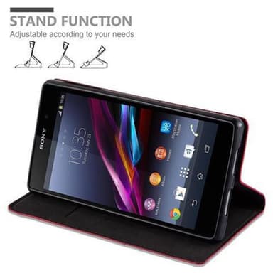 Sony Xperia Z1 Suojakuori Lompakkokotelo (Punainen)