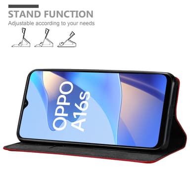 Oppo A16s / A54s Suojakuori Lompakkokotelo (Punainen)