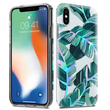iPhone X / XS Suojakuori Lompakkokotelo (Valkoinen)