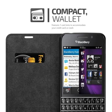Blackberry Q10 Suojakuori Lompakkokotelo (Musta)