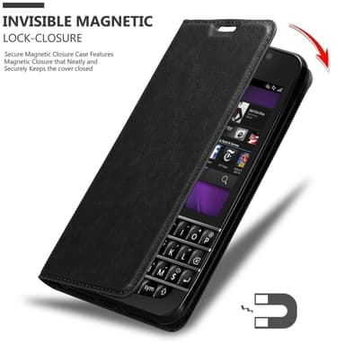 Blackberry Q10 Suojakuori Lompakkokotelo (Musta)