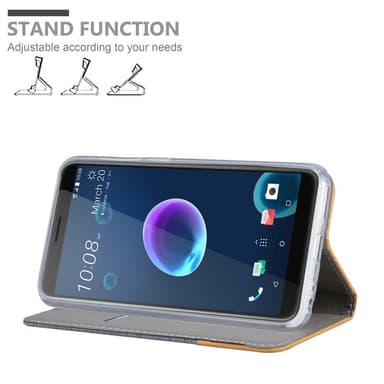 HTC Desire 12 Suojakuori Lompakkokotelo (harmaa)