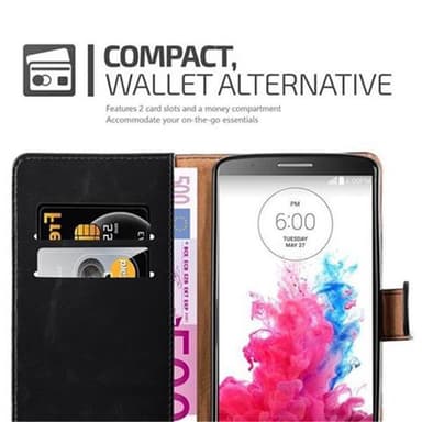 LG G3 Suojakuori Lompakkokotelo (Musta)