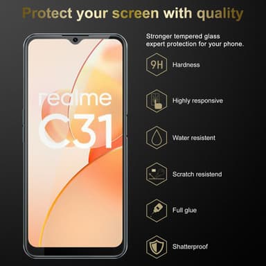 Realme C31 3x Suojakalvo Karkaistu lasi Näytönsuoja
