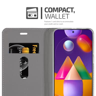 Samsung Galaxy M31s Suojakuori Lompakkokotelo (harmaa)