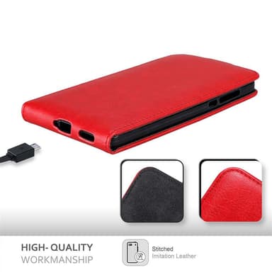 Nokia 6 2017 Suojakuori Lompakkokotelo (Punainen)