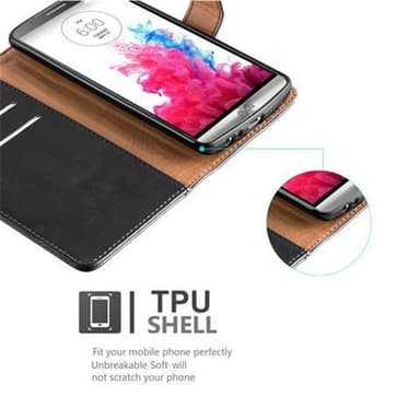 LG G3 Suojakuori Lompakkokotelo (Musta)