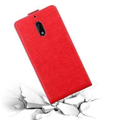 Nokia 6 2017 Suojakuori Lompakkokotelo (Punainen)