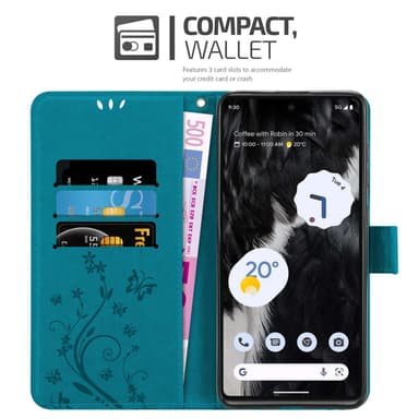 Google PIXEL 7 Suojakuori Lompakkokotelo (Sininen)