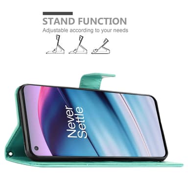OnePlus Nord CE 5G Suojakuori Lompakkokotelo (Turkoosi)