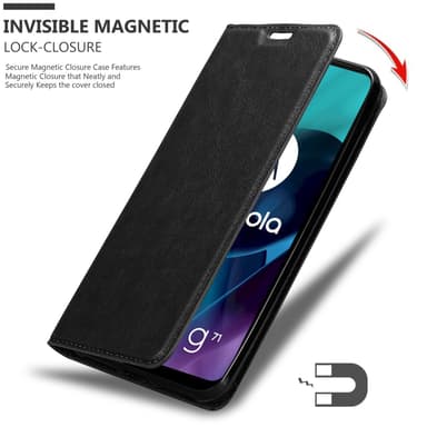 Motorola MOTO G71 5G Suojakuori Lompakkokotelo (Musta)