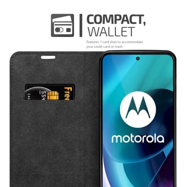 Motorola MOTO G71 5G Suojakuori Lompakkokotelo (Musta)