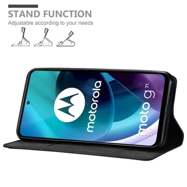 Motorola MOTO G71 5G Suojakuori Lompakkokotelo (Musta)