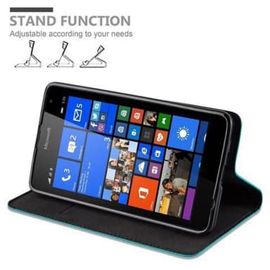Nokia Lumia 535 Suojakuori Lompakkokotelo (Turkoosi)