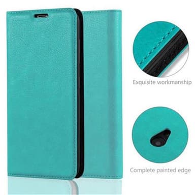 Nokia Lumia 535 Suojakuori Lompakkokotelo (Turkoosi)