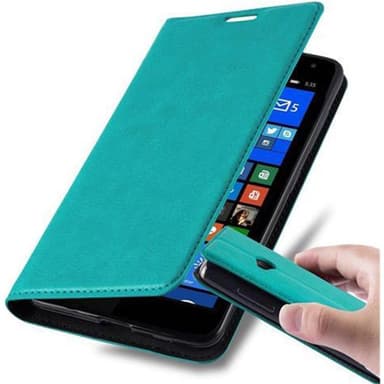 Nokia Lumia 535 Suojakuori Lompakkokotelo (Turkoosi)