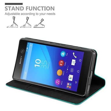 Sony Xperia M5 Suojakuori Lompakkokotelo (Turkoosi)
