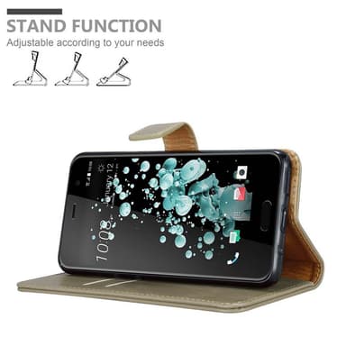 HTC U PLAY Suojakuori Lompakkokotelo (Ruskea)