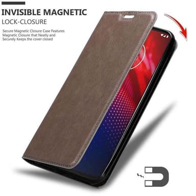 Motorola MOTO Z4 Suojakuori Lompakkokotelo (Ruskea)