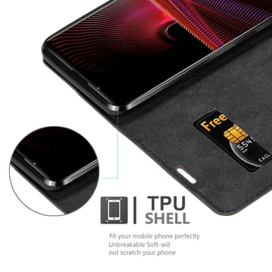 Sony Xperia 1 III Suojakuori Lompakkokotelo (Ruskea)
