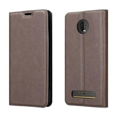 Motorola MOTO Z4 Suojakuori Lompakkokotelo (Ruskea)