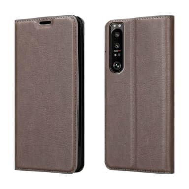 Sony Xperia 1 III Suojakuori Lompakkokotelo (Ruskea)