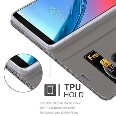ZTE Blade V9 Suojakuori Lompakkokotelo (harmaa)