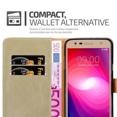 LG X POWER 2 Suojakuori Lompakkokotelo (Ruskea)