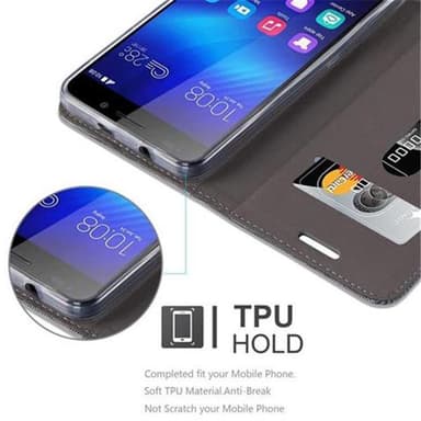 Honor 6 Suojakuori Lompakkokotelo (harmaa)