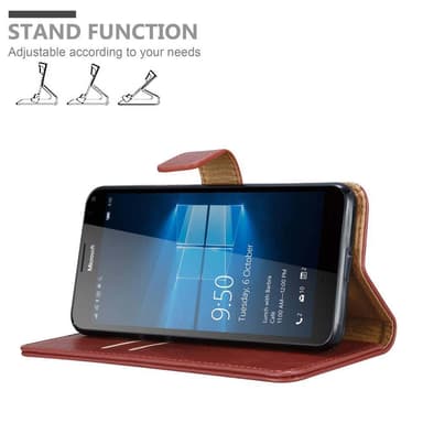 Nokia Lumia 950 XL Suojakuori Lompakkokotelo (Punainen)