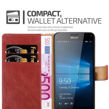Nokia Lumia 950 XL Suojakuori Lompakkokotelo (Punainen)