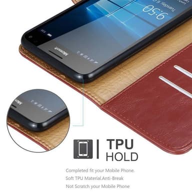 Nokia Lumia 950 XL Suojakuori Lompakkokotelo (Punainen)