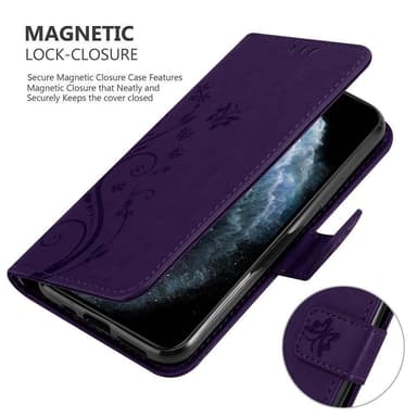 iPhone 11 PRO MAX Suojakuori Lompakkokotelo (Violetti)
