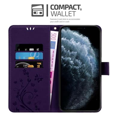 iPhone 11 PRO MAX Suojakuori Lompakkokotelo (Violetti)