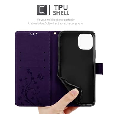 iPhone 11 PRO MAX Suojakuori Lompakkokotelo (Violetti)