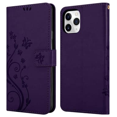 iPhone 11 PRO MAX Suojakuori Lompakkokotelo (Violetti)
