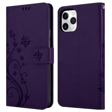 iPhone 11 PRO MAX Suojakuori Lompakkokotelo (Violetti)