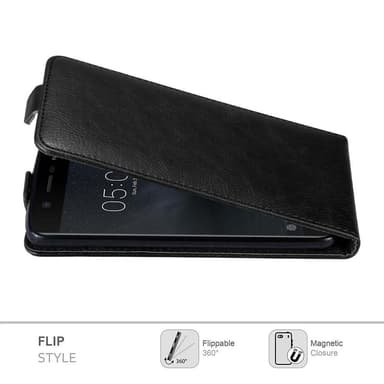 Nokia 5 2017 Suojakuori Lompakkokotelo (Musta)