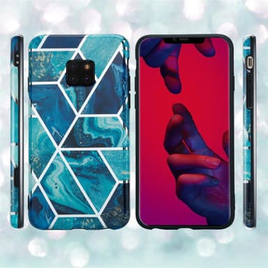 Huawei MATE 20 PRO Suojakuori Lompakkokotelo (Sininen)