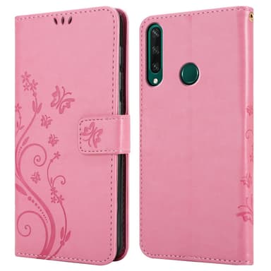 Huawei Y6P Suojakuori Lompakkokotelo (Vaaleanpunainen)